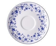 Arzberg Form 1382 Blaublüten Tee-Untertasse, Porzellan, White/Blue, 16.7 x 16.7 x 6.5 cm