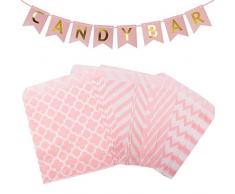 U&X Candy bar zubehör papiertüten tüten 100 Stück und Candy bar Papier Banner Dekoration