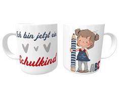 Kindertasse Schulkind Mädchen emmapünktchen Geschenk Einschulung Schultüte inkl. Geschenkverpackung (Kunststoff)