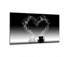 Herdabdeckplatte Ceranfeld 80x52 Herz Schwarz Kochplatten Glas Induktion Deko