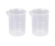 Beyond Dreams® 2 Stück 50 ml Transparenter Messbecher für Labor oder Küche | Kunststoff Becher | Klarer Kunststoffbecher für Labor Tests