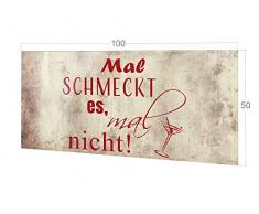 GRAZDesign Küchenrückwand Glas Cocktailglas, Rückwand Küche braun, Küchen Spritzschutz Herd lustiger Spruch, Nischenrückwand Küche Küchenspruch / 100x50cm