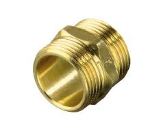 Xavax Verbindungsstück, Messing, Für Wasch- und Spülmaschinen-Zulaufschläuche, Zulaufschlauchverbinder