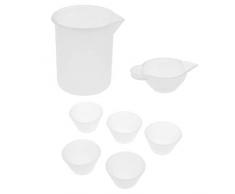7 Stück wiederverwendbare Messbecher, sortiert, transparente Silikon-Becher, flüssiges Epoxidharz, Vertrieb, Hobby-Handwerk, Schmuckherstellung, DIY Werkzeuge