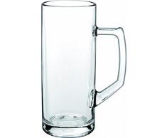 Borgonovo 12002620 Reno Bierseidel, Bierkrug, Bierglas, 645ml, mit Füllstrich bei 0.5l, Glas, transparent, 6 Stück