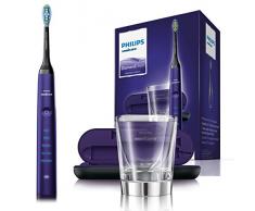 Philips Sonicare DiamondClean Elektrische Zahnbürste HX9379/89 - Schallzahnbürste mit 5 Putzprogrammen, Timer, USB-Reise-Ladeetui & Ladeglas – Violett