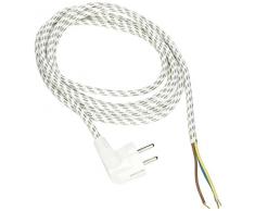 Kopp 140803091 Bügeleisen-Leitung, 3m, weiß/schwarz