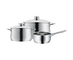 WMF Diadem Plus Topfset 3-teilig, Cromargan Edelstahl poliert, Töpfe mit Glasdeckel, Induktionstöpfe, Topf Induktion, unbeschichtet