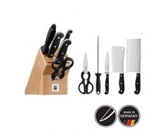 WMF Spitzenklasse Plus Asia Messerblock mit Messerset, 6-teilig, 3 Messer geschmiedet, 1 Schere, 1 Wetzstahl, 1 Block aus Buchenholz, Performance Cut