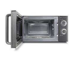 Caso 3307 Mikrowelle Ecostyle / 45.5 cm / Einfache und manuelle Bedienung über zwei Drehregler / Kompakte Solo Mikrowelle - ideal zum erwärmen und auftauen / schwarz