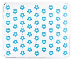 WENKO 2004020100 Spülbeckeneinlage Fleurelle Türkis, Blütenmuster, Kunststoff, 26.5 x 32 cm, Türkis