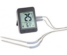 Rosenstein & Söhne Ofenthermometer: Grillthermometer m. Bluetooth, Android- & iOS-App, 2 Temperatur-Fühler (Bratenthermometer Bluetooth)