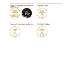 Beurer KS 34 Küchenwaage, für präzises Wiegen bis 15 kg, mit Tara-Zuwiegefunktion und Magic LED-Display, schwarz