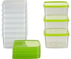 MiraHome Frischhaltedose Gefrierbehälter 0,5l quadratisch 11x11x6,4 cm 10er Set grün Austrian Quality