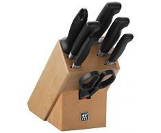 Zwilling, 35140-000-0 Vier Sterne Messerblock, FRIODUR eisgehärtet, mit Wetztahl und Scheere, 8-teilig, hellbraun