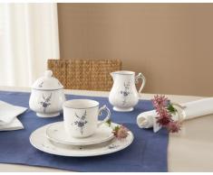 Villeroy & Boch Vieux Luxembourg Kaffeebecher, 350 ml, Höhe: 8,8 cm, Premium Porzellan, Weiß/Blau