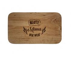 Frühstücksbrett mit Gravur - Mama ist die Beste - Holz - hochwertige Qualität - Schneidebrett - Muttertag - Muttertags Geschenke