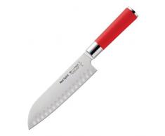 Dick Santoku Messer, Red Spirit (Klinge 18 cm, keilförmiger Kullenschliff, nichtrostender X55CrMo14 Stahl) 8174218K
