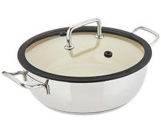 Rösle 43302/91374 Schmortopf beschichtet/Risottotopf mit Servierlöffel, 28 cm Durchmesser