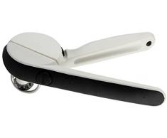 Chefn Einhand-Dosenöffner Squeeze, Dosenöffner für Links- und Rechshänder aus rostfreiem Edelstahl (Farbe: Schwarz/Weiß), Menge: 1 Stück