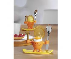 WMF McEgg Eierbecher mit Löffel, Kunststoff, Cromargan Edelstahl poliert, spülmaschinengeeignet, orange