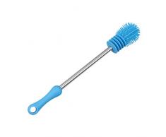 Hemoton Long Handle Feeding Bottle Cleaning Brush Soft Glass Cup Brush Bottle Water Mug Brush for Kitchen Restaurant(Blue)