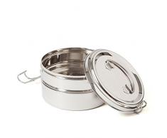 ECO Brotbox | ECO Strohhalm Classic | Set aus 4 Trinkhalmen aus Edelstahl + Reinigungsbürste | 22 cm