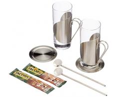 Geschenk Set, verschiedene Ausführungen, inkl. Gläsern, Untersetzern Trinkhalmlöffeln, Lumumba, Kaffee oder Tee (Kaffee)