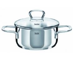 Silit Style Kochtopf 16cm, Glasdeckel, Bratentopf 1,5l, Edelstahl poliert, Topf Induktion, unbeschichtet
