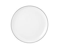 Seltmann Weiden 001.737142 Lido Black Line Frühstücksteller, rund, weiß, 20 cm