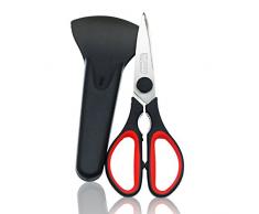 GOURMEO® Küchenschere inkl. Schutzhülle und Wandhalterung | Rostfreier Edelstahl, rutschfester Griff, Multifunktionsschere, Allzweckschere