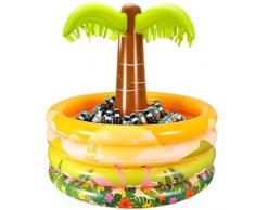 iBaseToy Palme aufblasbar mit Getränkekühler, Aufblasbare Palme mit Kühler, Wein- & Sektkühler bierkühler, Outdoor-Picknick und Grillparty für Erwachsene und Kinder 92 x 90cm
