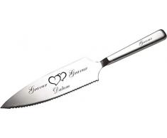 APS Tortenmesser/Kuchenheber mit eigener Gravur/Hochzeit Motiv Herzen Geschenk Brautpaar