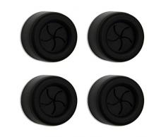 4 Premium Handtuchhalter im Set für Bad, Küche und Haushalt aus Edelstahl - Geschirrtuchhalter - Handtuchhaken - Rund - Chrom - selbstklebend ohne bohren (Matt Schwarz)