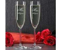 Leonardo 2 Sektgläser zur Hochzeit mit Gratis Mr. & Mrs. Gravur