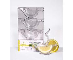 Epicurio Zitronenpresse, Entsafter Limettenpresse Zitruspresse, Handentsafter für Zitronensaft - in einer Präsentations-Geschenkbox (4 Stück pro Box)