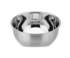 Backbayia Edelstahl Waschschüssel Küchensieb Abtropfsieb Obstkorb Gemüsekorb Küche Seiher Korb (23 cm)