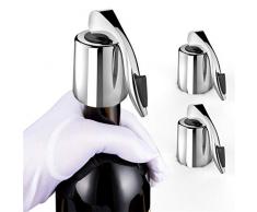 Vindar Weinflaschenverschluss, Edelstahl, wiederverwendbar, auslaufsicher, hält Wein frisch, 2 Stück, edelstahl metall stahl, 2er-Pack