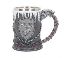 Nemesis Now House Stark Bierkrug, Game of Thrones, 20 cm, Schwarz