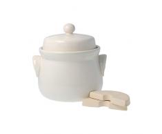 PureNature Rumtopf/Gärtopf mit Stein, cremefarben 2 Liter