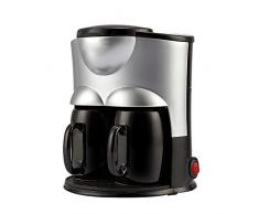 LYGACX Automatische Filterkaffeemaschine, automatische Kaffeemaschine für Bohnen und Tassen, doppelte Tasse Keramikbecher 300 W, für Instantkaffee, Espresso