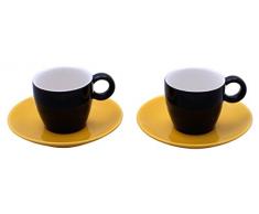 Espressotassen in Vereinsfarben schwarz/gelb Set