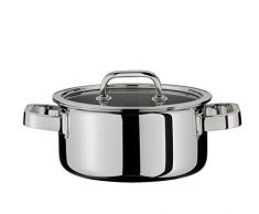 Spring 0615500620 Finesse Bratentopf mit Deckel, Edelstahl, silber, 12,5 x 28 x 30,5 cm