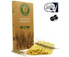 Healthtastic ® Kompostierbare Einweg Strohhalme aus Stroh 100 STÜCK - Umweltfreundliche Bio Trink Halme 100% biologisch abbaubar