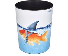 Läufer 26660 Papierkorb Goldhai, 13 Liter Mülleimer, perfekt für das Kinderzimmer, rund, stabiler Kunststoff, verschiedene Motive