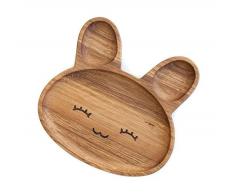 Antibakterieller Massivholz Kinderteller aus Europa | Holzteller Groß 20 x 20 cm | Originelles Ostern Geschenk aus Holz | Kindergeschirr, Babyteller, Holzschale, Osterhase
