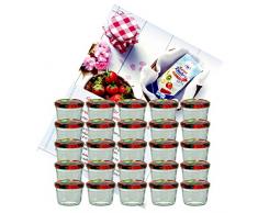24er Set Sturzglas 230 ml To 82 Deckel mit Obst Dekor incl. Diamant Gelierzauber Rezeptheft