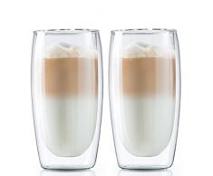 Boral Doppelwandige Latte Macchiato Gläser / Kaffeegläser / Thermogläser, 2er Set, 350 ml
