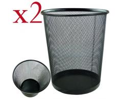 Zuvo, runder Papierkorb aus Meshline, leicht und stabil, schwarz, 2 Stück