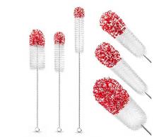 C100AE 3er Set Flaschenbürste Lang, Reinigungsbürste Flasche Langer Griff Flaschen Reiniger für Reinigung von Bier Wein Sport Wasser Flaschen Tee Kessel Karaffe schmale, Küche Bürste Schlauchbürste